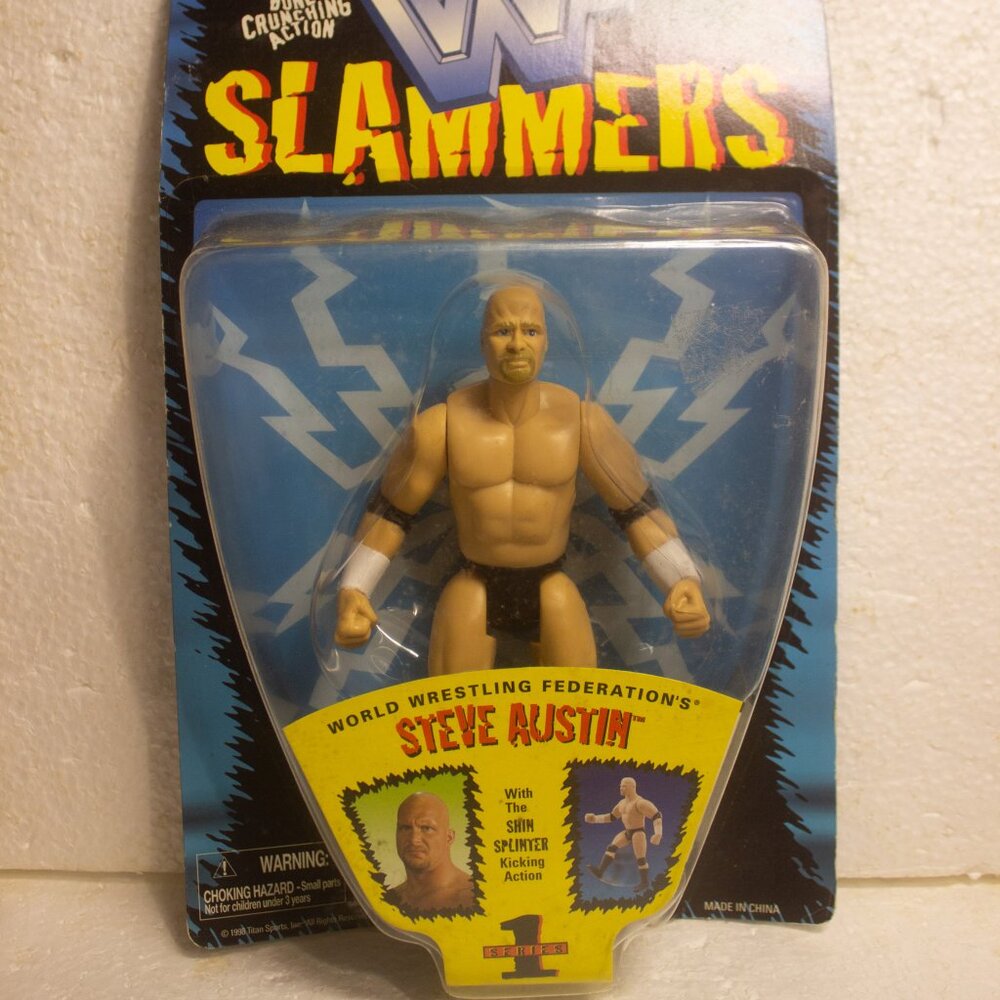 Vintage 1998 Stone Cold Steve Austin Action Figure WWF/WWE Slammers Action Line
